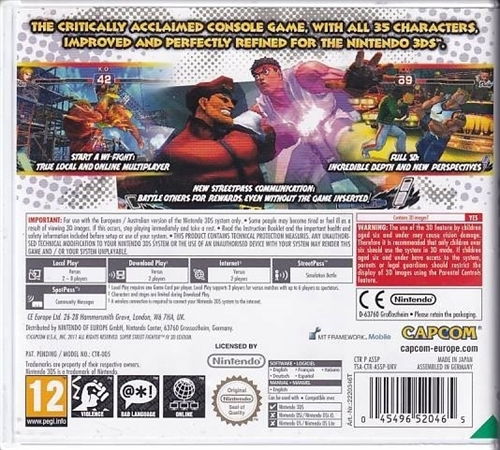 Super Street Fighter IV 3D Edition - Nintendo 3DS Spil (A Grade) (Genbrug)